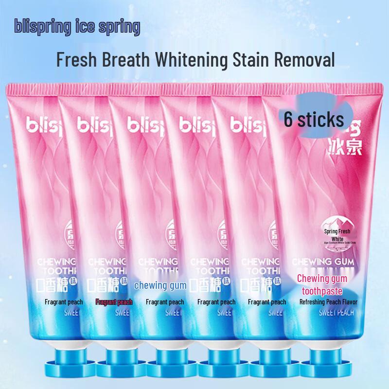 Blispring Peach Flavor Toothpaste (6 x 100g)