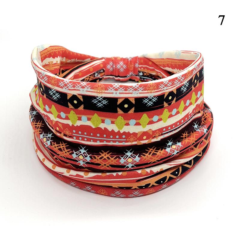 Damen Haarband Stirnband Bohemian Sport Yoga Bandage Elastisch Mädchen Breites Stirnband Print Breites Kopfband Kopfschmuck Haarband Damen