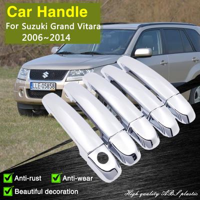 Ajuste para Suzuki Grand Vitara Grand Nomade Escudo 2006 ~ 2014 2007 2008 cubierta cromada de manija de puerta accesorios protectores de coche