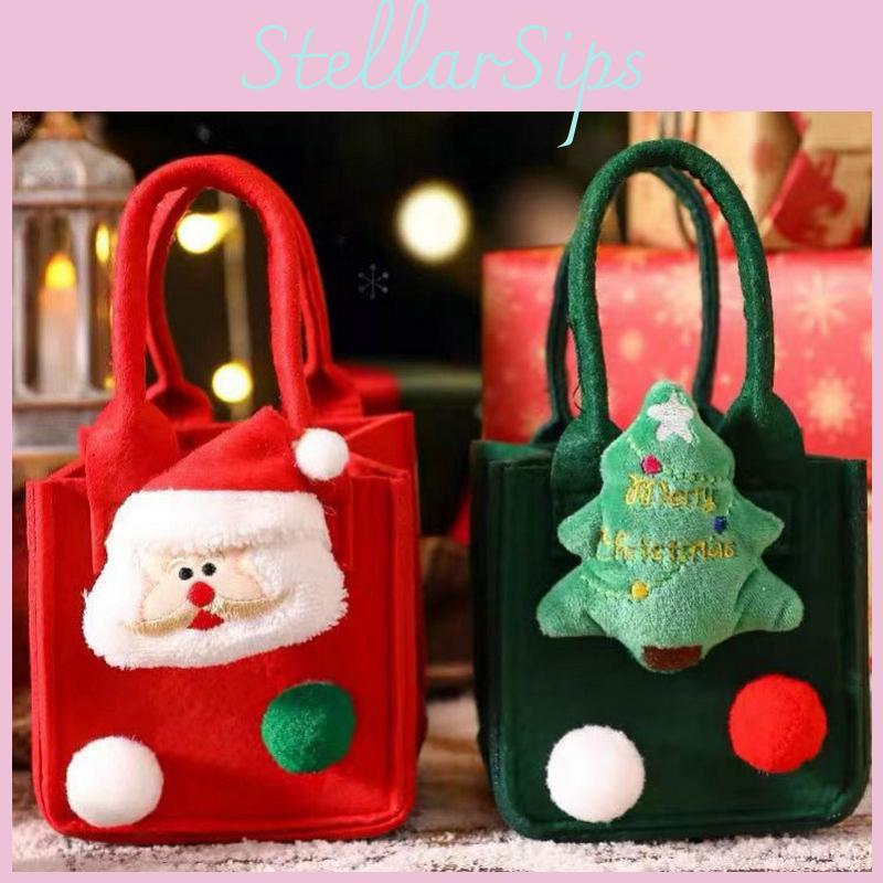 Christmas Apple Packaging Box Non-woven Fabric Material Red And Green Gift Bag