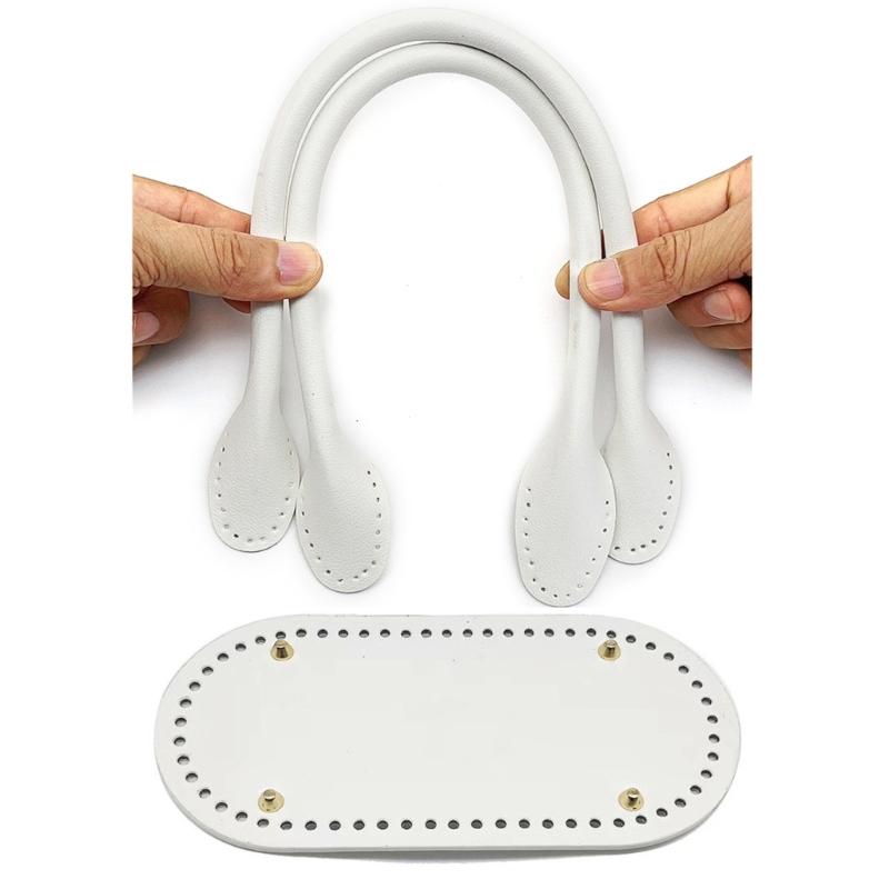 Handbag Shoulder Bag Bottom Shaper Pad & Hand-Strap Handle Set Leather Tote Bag Woven Bag DIY Accessory for Women Girl