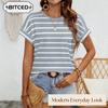Women's Fashion Casual O-Neck Short Sleeve Blouses & Shirts