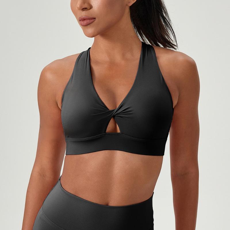 Yoga Bra With Removable Pads Quick Dry Back Closure Shockproof Fitness Underwear