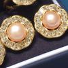 Korean Style 18K Gold-Plated Freshwater Pearl Stud Earrings with Cubic Zirconia, 8-9mm, Versatile Fashion Accessory.