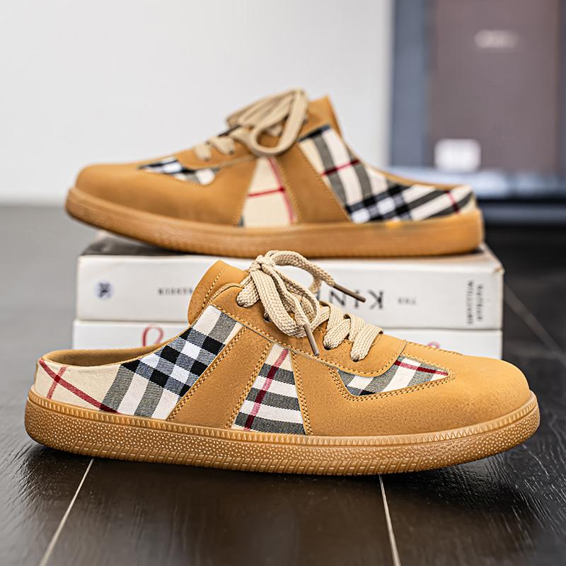 Men's casual slippers four seasons outdoor breathable stirrups fashion lightweight walking shoes soft non-slip indoor lazy shoes