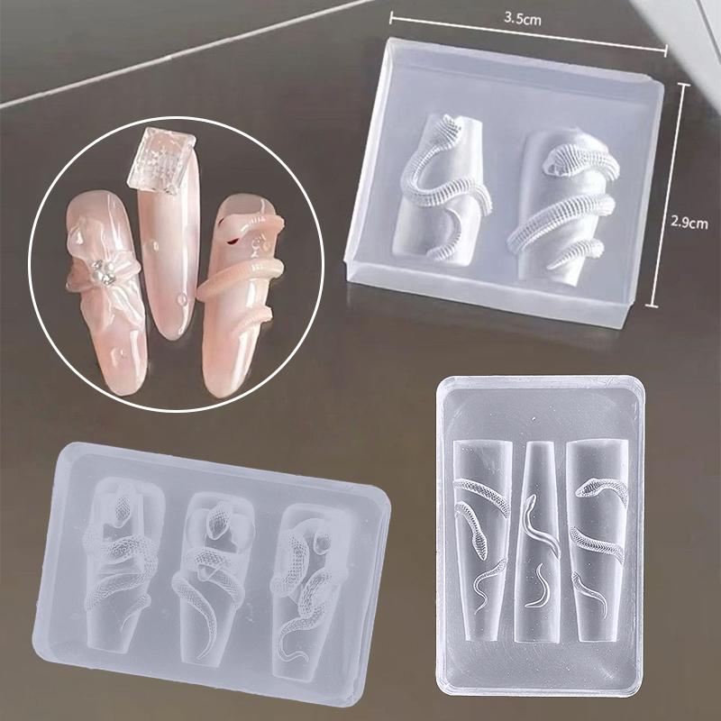 

1/3 шт. 3D Силиконовая форма для лепки на ногтях Змея Сделай сам Украшение для ногтей Искусство Красота ногтей Шарм Силиконовая форма для ногтей Ногти Продукты as the picture