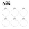6Pcs Xmas Christmas Tree 6/8/10cm Ornament Hanging Clear Balls Plastic