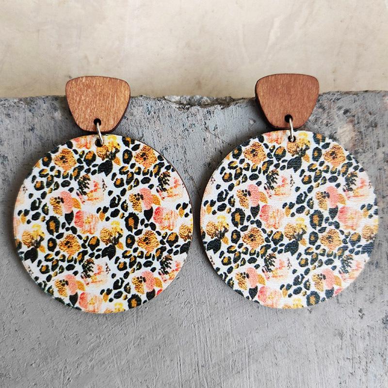 COIRIS 4 Paia Orecchini Pendenti In Legno Naturale A Forma Di Foglia - Stile Bohémien, Leggeri, Ecologici - Gioielli Etnici Donna - 4