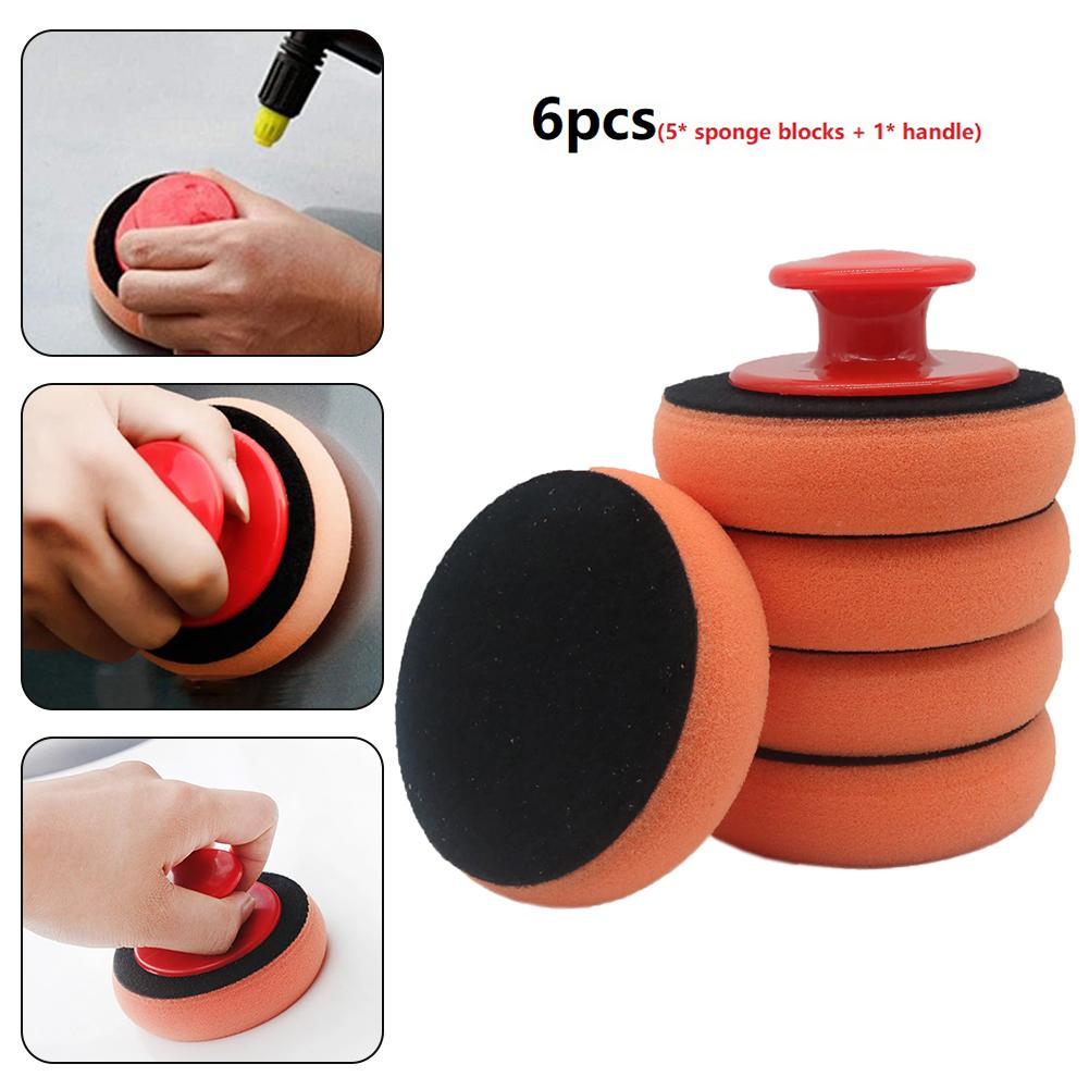 Hot Sale Protable Waxing Sponge Polishing 10cm Applicator Pad Drop Car Wax Kit Microfiber Sponge Cleaning Foam