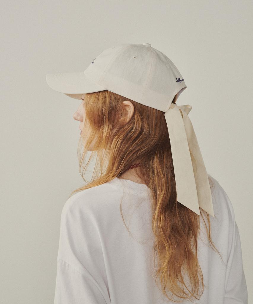 MELLY&ROSE Rose Ribbon Ball Cap (315353)_White
