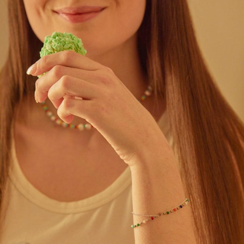 L’OMBRILLANT multicolor layered bead bracelet