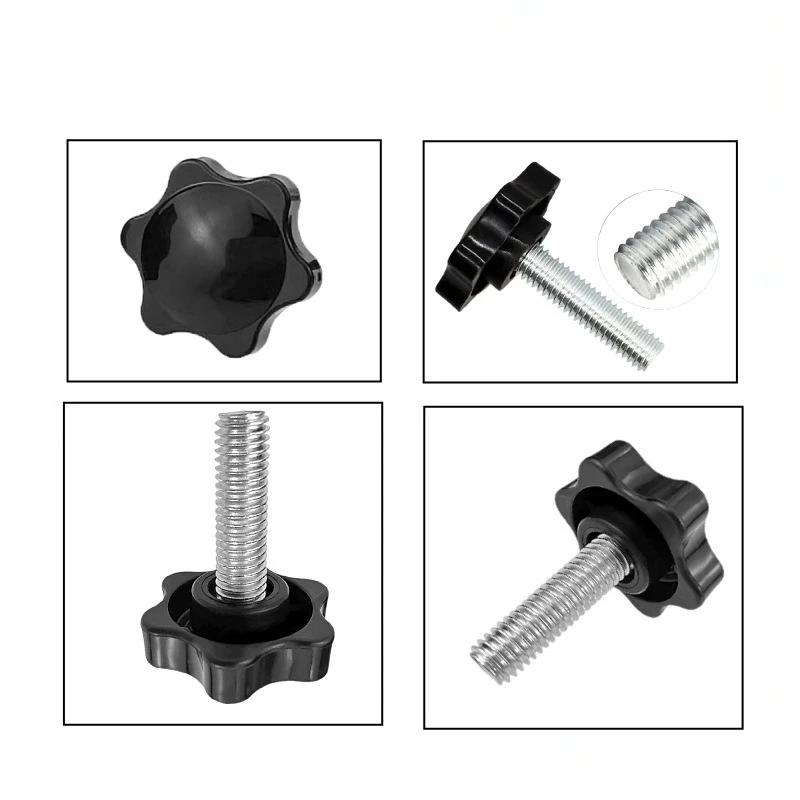 5pcs/set Star Shape Carbon Steel Handle Machine Screw Bolts Hand Knob Screws Bolt Head Thread Clamping Thumb