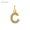 Luxury 18K Gold Plated Brass Inlaid Zircon 26 Letters Pendant Charms For Necklace Earring jewelry Making DIY Jewelry Accessories
