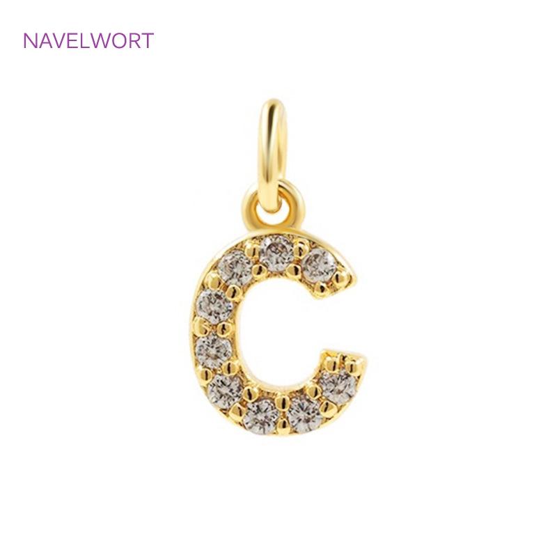 Luxury 18K Gold Plated Brass Inlaid Zircon 26 Letters Pendant Charms For Necklace Earring jewelry Making DIY Jewelry Accessories