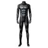 Black Panther Movie Cosplay Jumpsuit with Integrated Gloves for Halloween