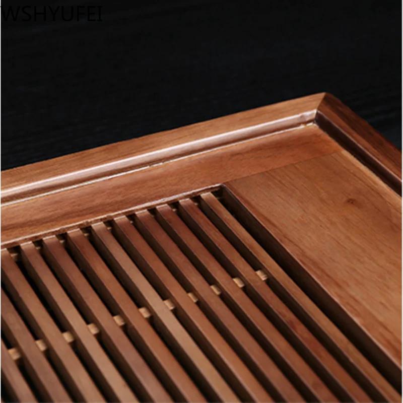 Chinese Traditional Drawer type Solid Wooden tea tray Household Tea table Teaware Organizer High Quality Double-use serving tray