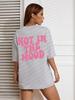 Not In The Mood Pink Letter Print T-Shirts Women Summer Cotton Clothing O-Neck Oversized Short Sleeve Breathable Casual Tshirt