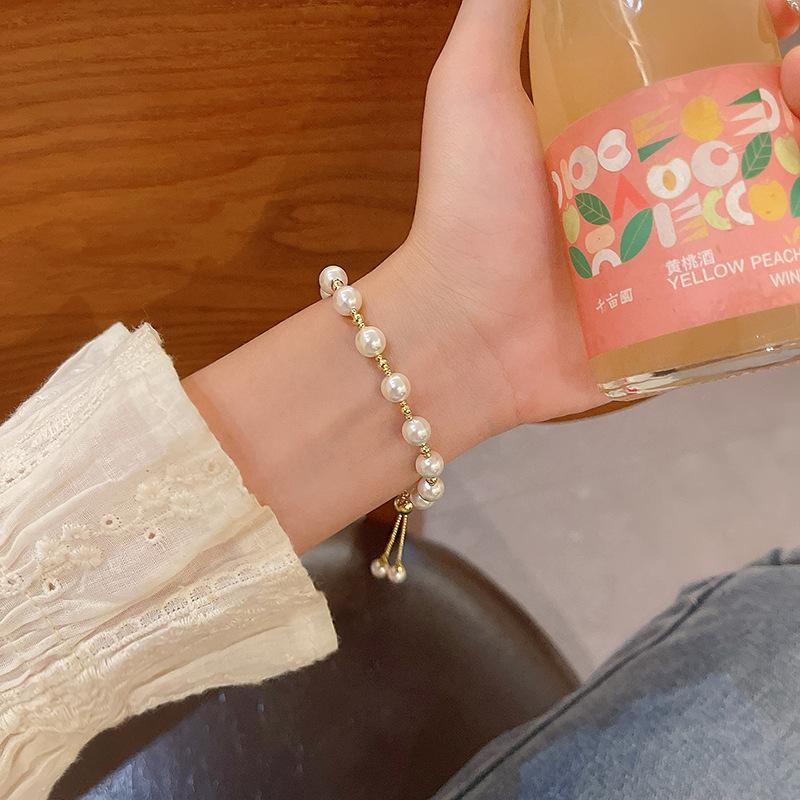 ins style pearl bracelet girls retro niche temperament beaded bracelet high-end couple girlfriend jewelry