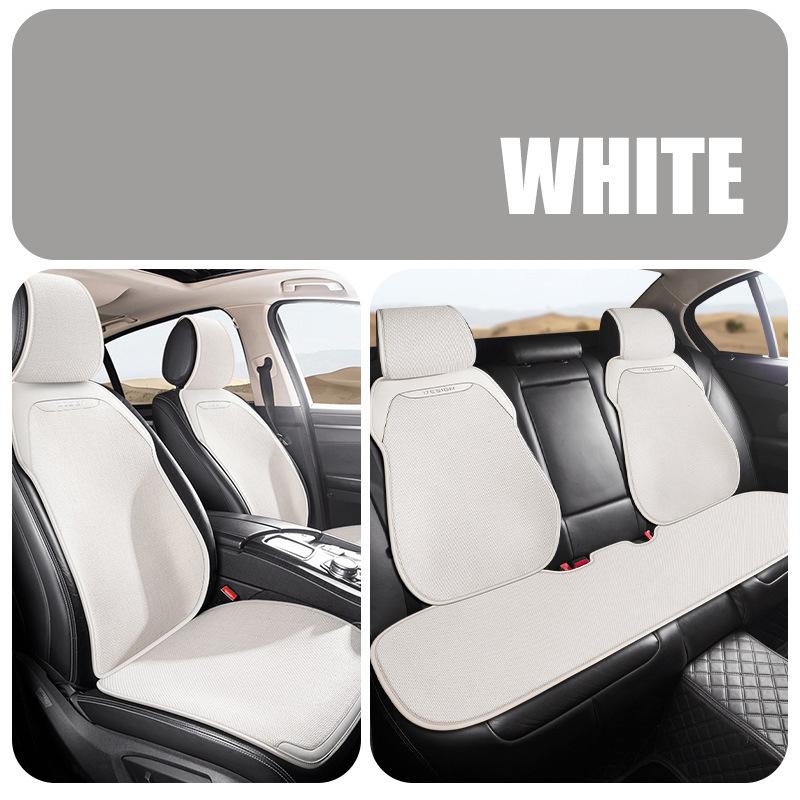 Car Seat Cushion Four Season Universal Cushion Ventilation Cooling Pad Cotton Linen Half Wrapped Seat Cover Automotive Interior