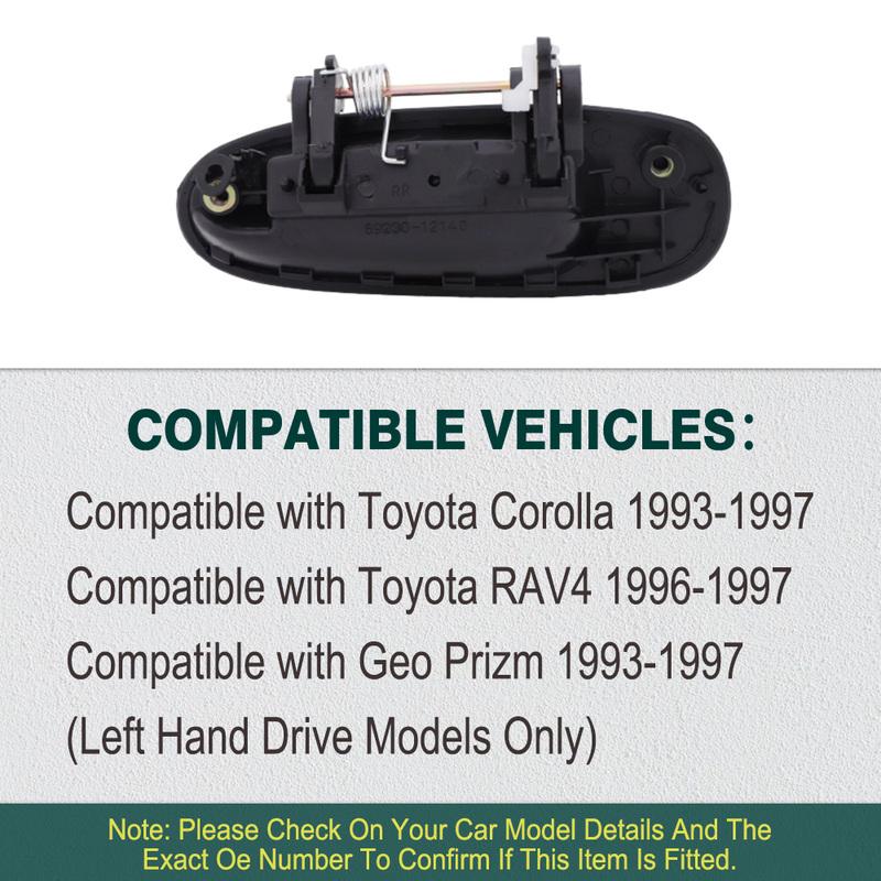 Left Right Exterior Outside Door Handle for Toyota Corolla Geo Prizm 1993-1997 RAV4 1996-1997 Left Hand Drive 69220-12170