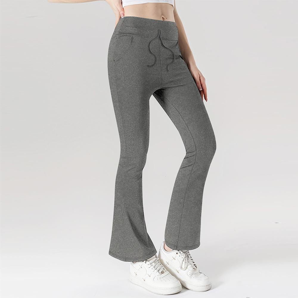 

Расклешенные брюки с карманами, брюки для йоги и фитнеса для женщин с эффектом «нюдовой кожи», с высокой посадкой, слегка расклешенные брюки для верхней одежды XXL