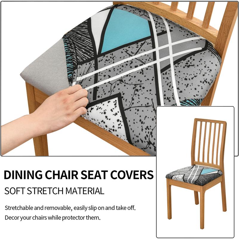 Seat Covers For Dining Room Stretch Printed Dining Chair Cover Upholstered Chair Seat Cushion Slipcovers For Kitchen, Office 1Pc