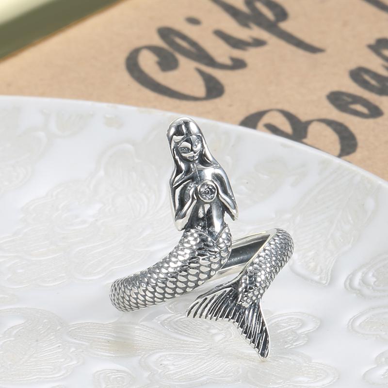 Sale Trendy 100%    Animal Collection Mermaid Family Finger Rings For Women  Jewelry Gift
