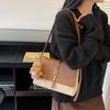 Retro Fashion Splicing Pendant Bag Women's 2025 New Armpit Bag Versatile Shoulder Large Capacity Simple Messenger Bag