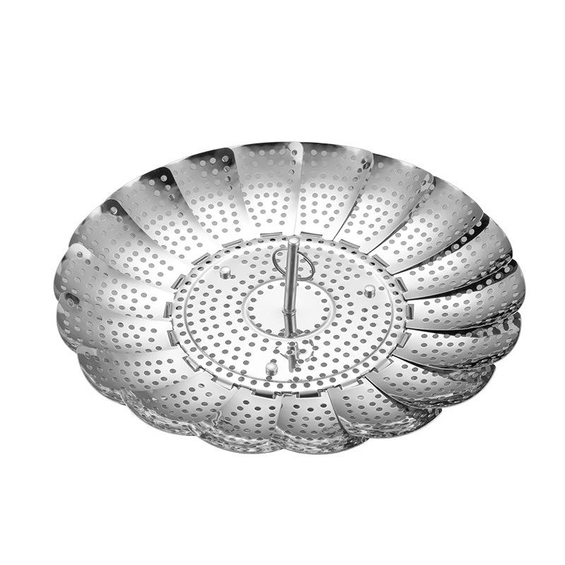 Griglia triangolare pieghevole in acciaio inossidabile per cottura a vapore con piatto multifunzione isolato per Xiao Long Bao e uova