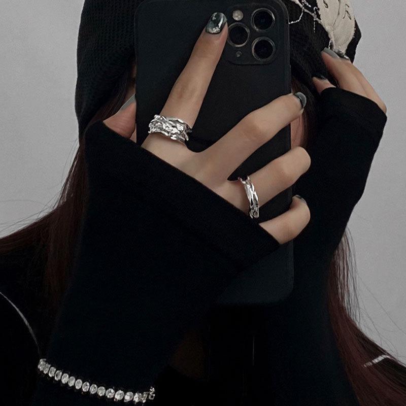 2025 Irregular Adjustable Texture Ring for Women - Cold Style Light Luxury Accessory