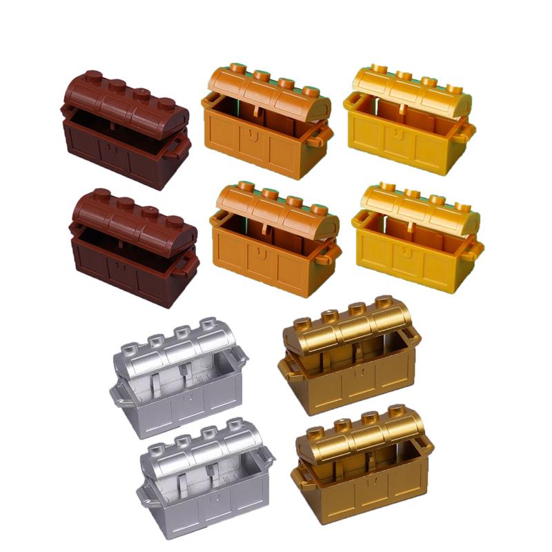 Character Scene Building Blocks Accessories Treasure Dollar Silver Ore Diamond Box Wine Glass Chain Key Teapot Toy Gift Brick