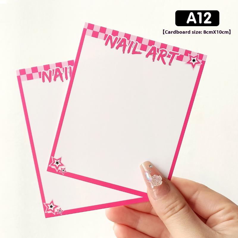 

20 Sheets Press On Nail Bottom Butterfly Cardboard Photo Prop Handmade False Nail Art Tips Display Show Card Manicure Tools