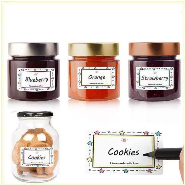 250 Square Blank Label Stickers - DIY Handwriting, Name Tags, Handmade Baking, Storage & Classification Marking