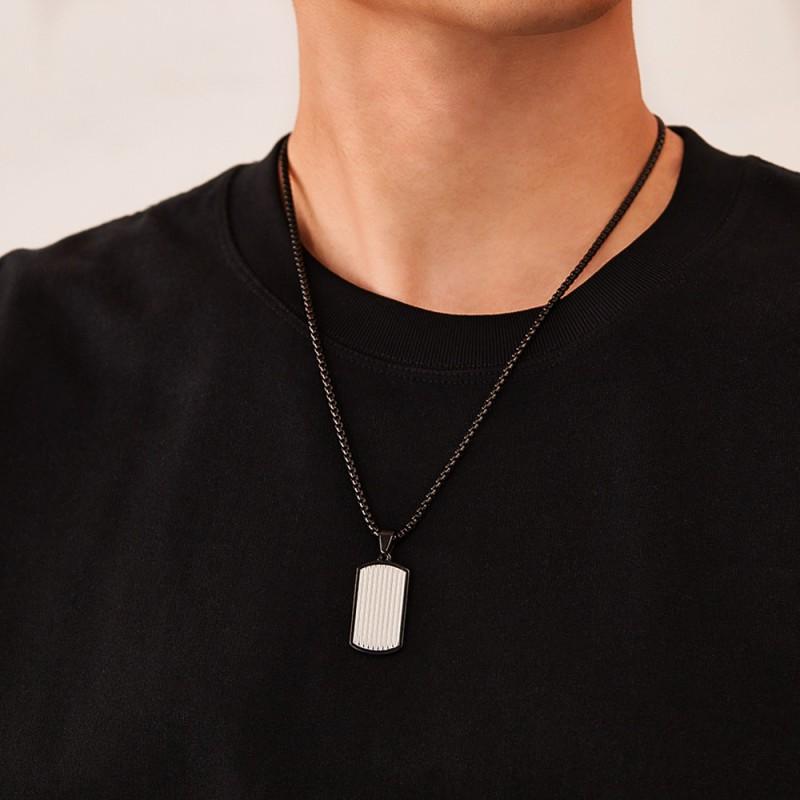 European American Personalized Necklace Men's Stainless Steel Simple Geometric Versatile Fashion Punk Style Titanium
