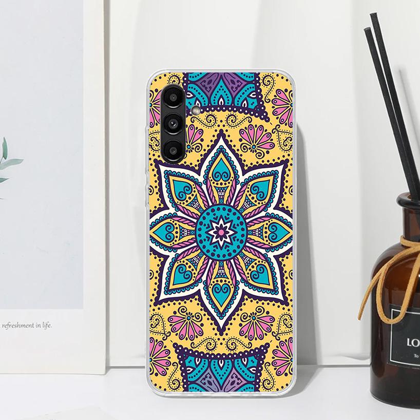 Totem Mandala Colorful Flower Phone Case For Samsung Galaxy A15 A25 A35 A55 A14 A24 A34 A54 A13 A23 A33 A53 A12 A22 A32 A52 A05S