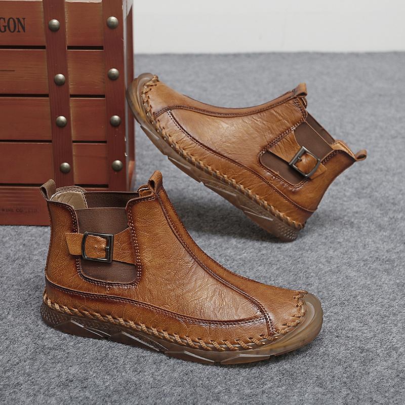 

Мужские кожаные ботинки Высокие Повседневная обувь Кроссовки 39-46 46 темно-желтого