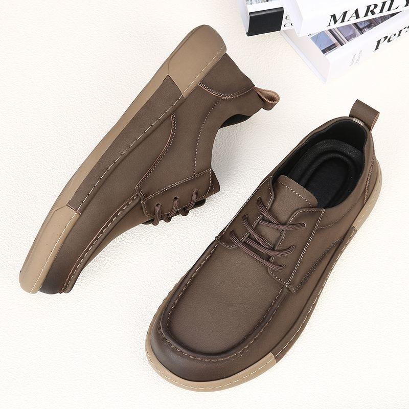 Men's 2025 Spring New Retro Soft-soled Men's Fashion Trend Breathable Casual Leather Shoes