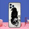 Skull Crow Flower Phone Case For iPhone 17 Air 16 15 14 11 12 13 Pro Max 13 mini 15 16 Plus 16e Bumper Cover