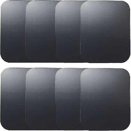 SALEX Replacement Metal Plates Set for Magnetic Car Phone Holders, Wall & Air Vent Mounts, Cases, Magnets. Kit of 4 Black Round Iron Discs Without