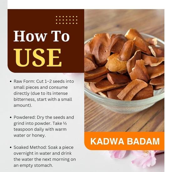 Brijbooti Kadwa Badam Diabete Mandorle Amare (250gr) - Mandorle Amare (Confetti) | Frutto Zucchero del Cielo | Semi di Mogano