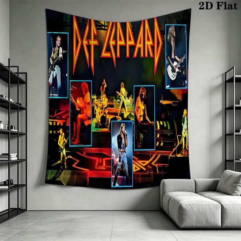 Def Leppard Live Stage Tapestry Background Cloth Fashion Print Christmas Gift Work Of Art Wall Decoration