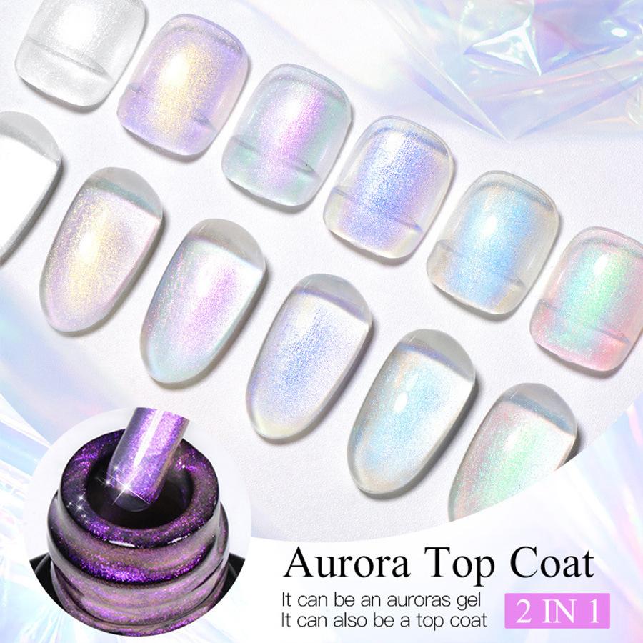 Galaxy Cat Eye Nail Gel Art Glitter Shinny Effect Silver UV Gel Polish Shimmer Dust DIY Nails Decor