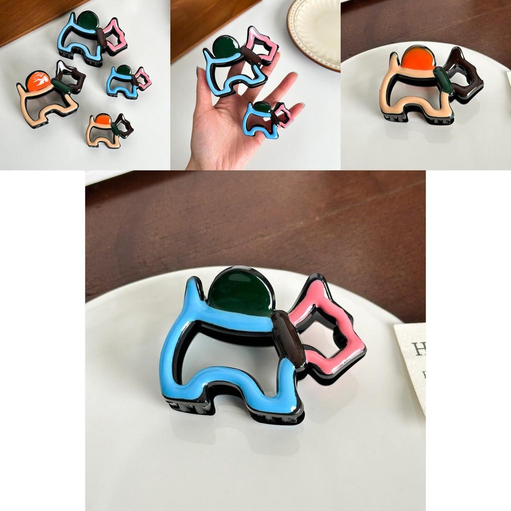 Fashionable Plastic And Resin Dog Hair Claw Clip In Chic Macaron Shades