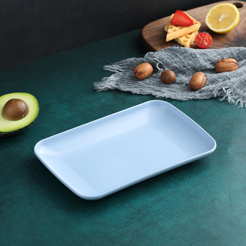 

Wheat Straw Rectangular Snack Plate for Home and Restaurant Use