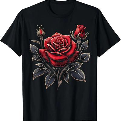 Gartenarbeit Blume von Niedlichen Roten Rosen Blumen T-Shirt