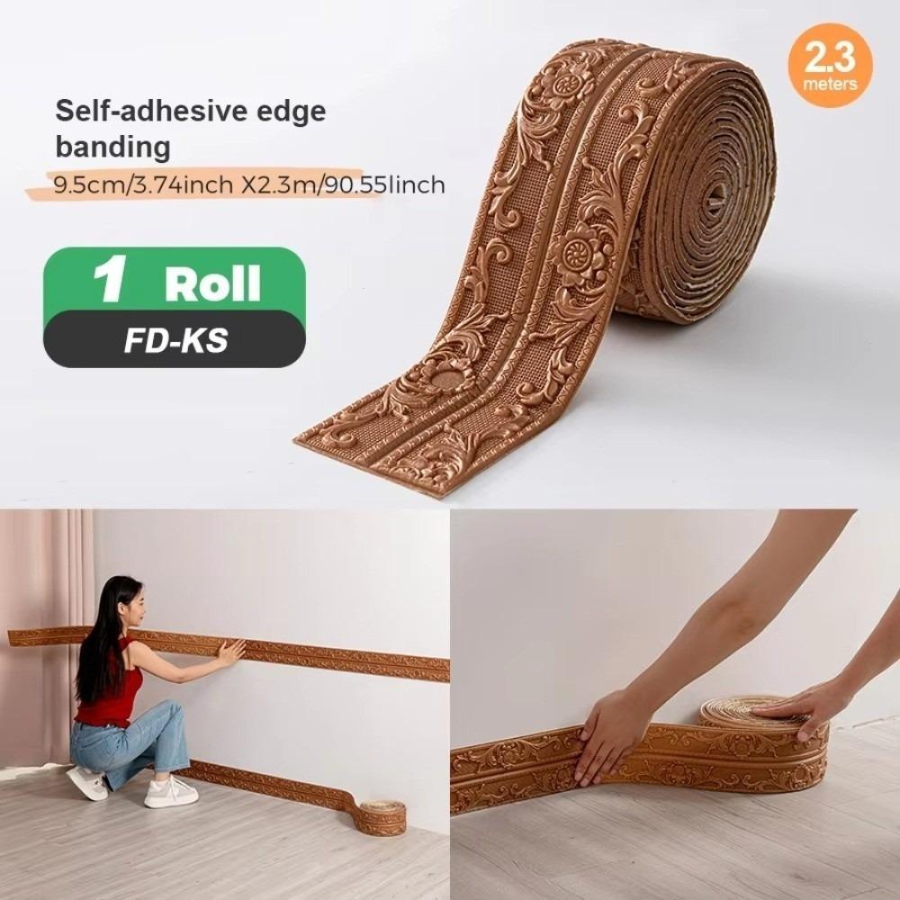 1 Roll 8mm Thickened SXP Foam Edge Banding Self-Adhesive Soundproof Self-Adhesive Foam Strip Waterproof Lightweight Corner Trim кофейный