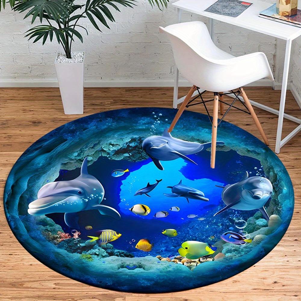 

1pc Retro 7294349879 Pattern Round Floor Mat, Non-slip for Living Room Bedroom Chair Carpets Home Decor Gifts, Home Decor Room Decor Outdoor 80cm by 80cm