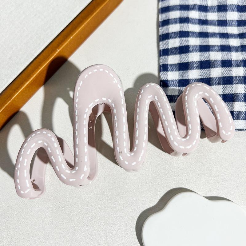 

Заколки для волос кремового цвета класса люкс Женские Сердце Граффити Волнистый Зажим Элегантная Прическа Акула Зажим PC/PS