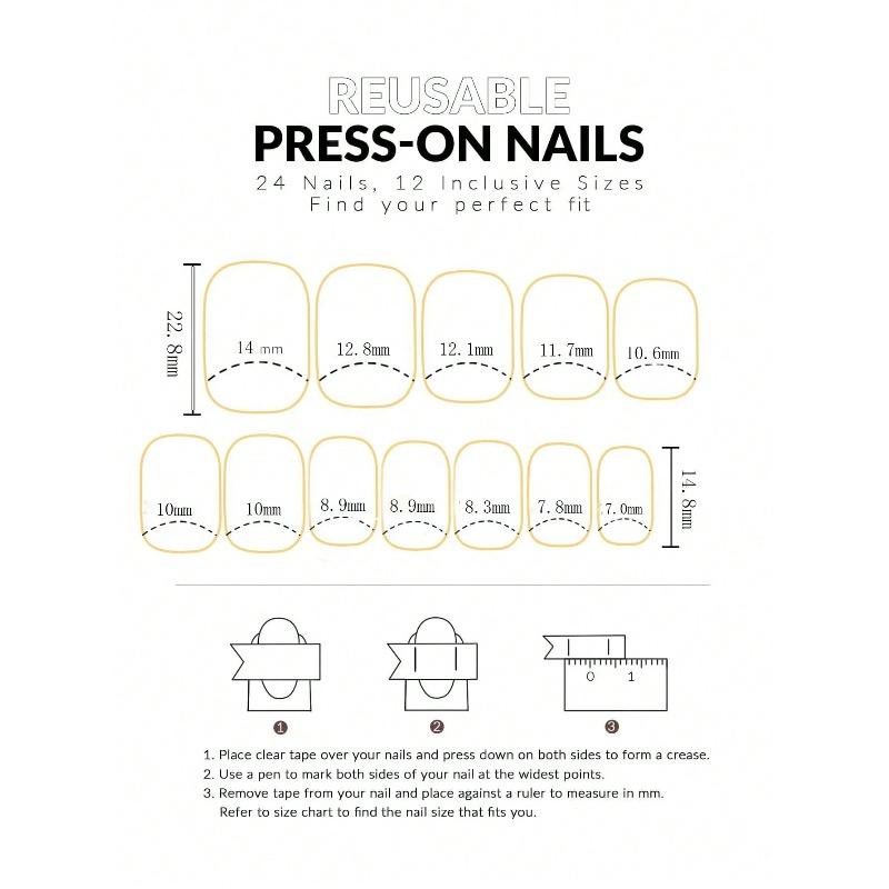 120pcs Black Square Nail Stickers Set Short, Full Coverage Fake Nails For DIY Manicure For Women Girls, Nail Art Accessories, Nail Supplies