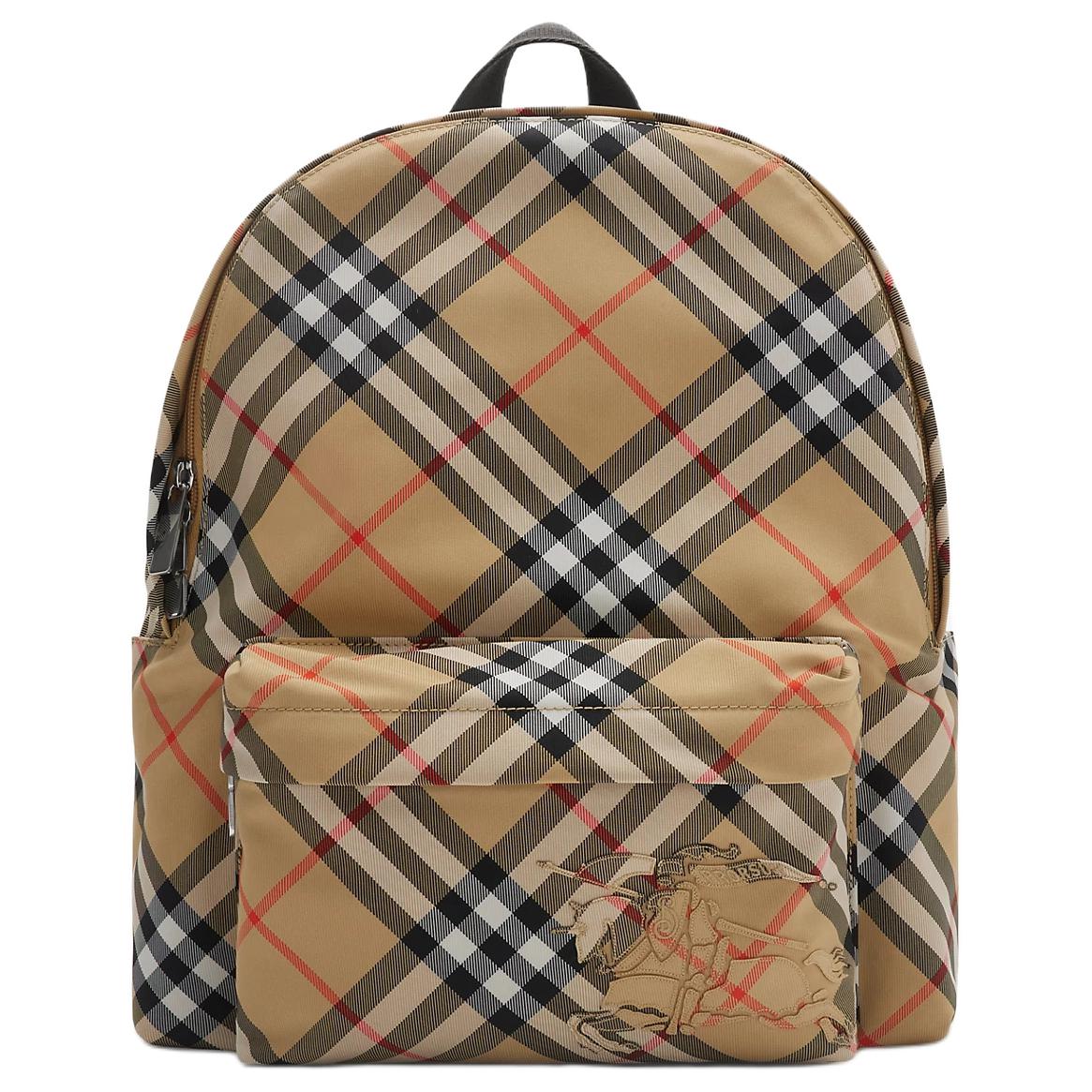 

Burberry Two-Way Zipper Closure Front Pocket Embellished Equestrian Knight Design Polyester Backpack Small Men Backpack Beige 81023541 Basic Set (Bag+Dust Bag)